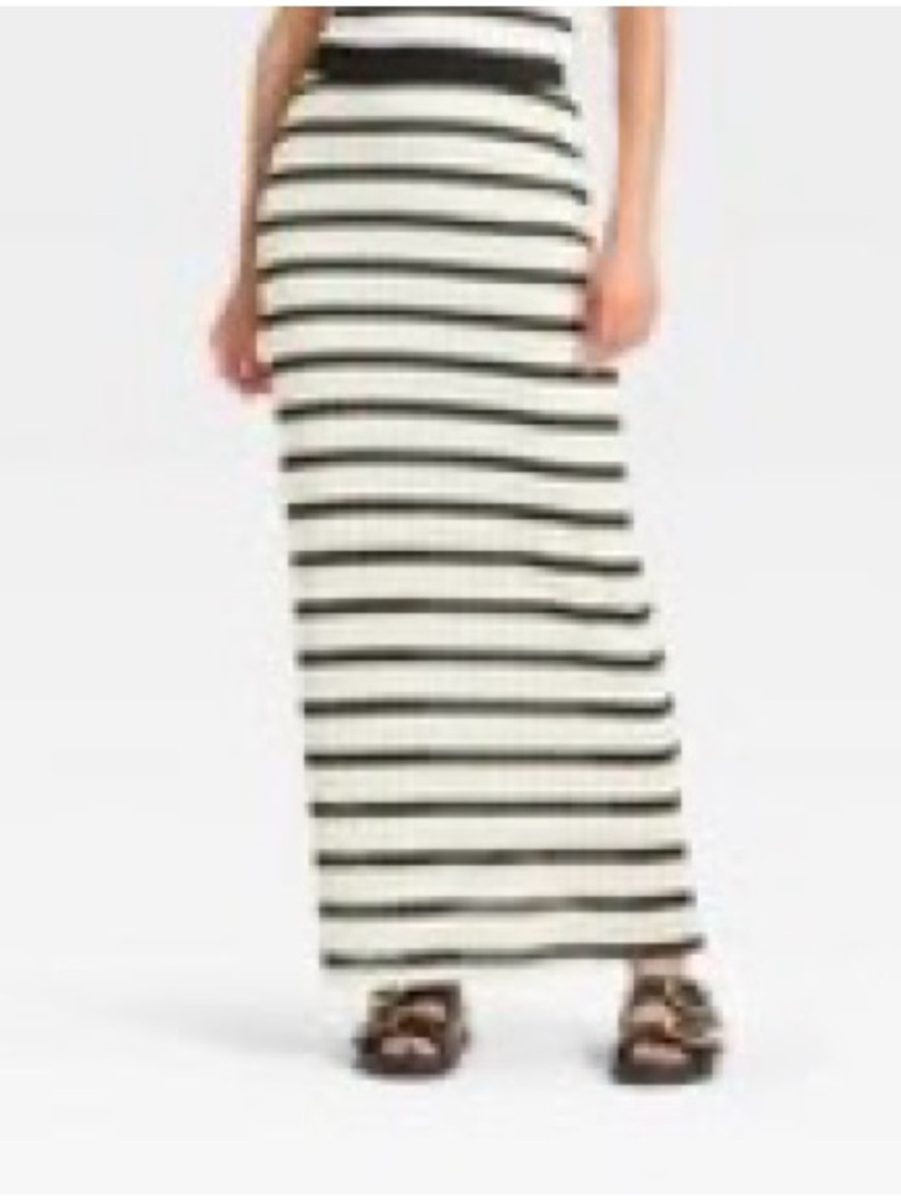 Universal Thread Black and White Horizontal Stripe Maxi Skirt